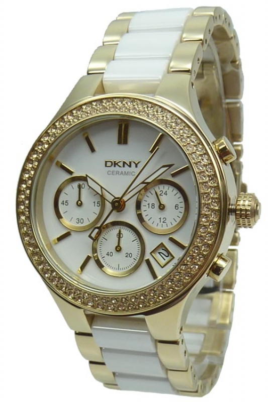 Donna Karan New York Uhr Damenuhr Chrono DKNY NY8182 Ceramic, 221,25