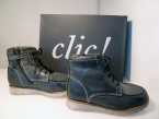 Clic! Stiefel Boot Leder Grau-schwarz mit Lammwolle...