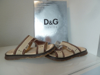 D&G Sandale L92532 Braun/Beige Leder/Textil  G.32