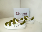 Dianetti Leder Sneaker  wei mit grnen Palmen Gr.25