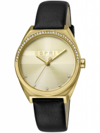 Esprit Uhr Uhren Damenuhr ES1L057L0025 Slice Glam Gold Black