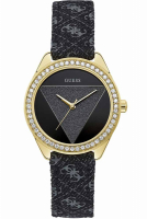 Guess Uhr Damenuhr W0884L11 Tri Glitz schwarz gold