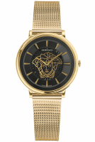 Versace Uhr Uhren Damenuhr VE8102119 V CIRCLE Edelstahl goldfarben