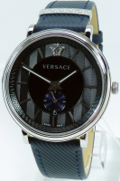Versace Uhr Uhren Herrenuhr VEBQ01018 V CIRCLE Leder blau