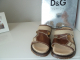 D&G Sandale L92532 Braun/Beige Leder/Textil  G.33