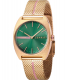 Esprit Uhr Uhren Damenuhr ES1L0035M0085 Spectrum Green Rosegold Mesh