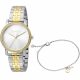 Esprit Uhr Uhren Damenuhr mit Armband ES1L183M2085 Valentine Silver Gold