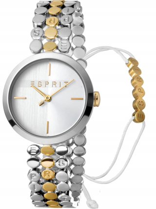 Esprit Uhr Uhren Damenuhr + Armband ES1L018M0065 Bliss Two Tone Gold Silver