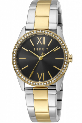 Esprit Uhr Uhren Damenuhr ES1L219M0095 Clara bicolor