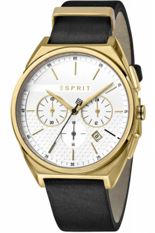 Esprit Uhr Uhren Herrenuhr Chronograph ES1G062L0025 Slice Chrono White Gold Black