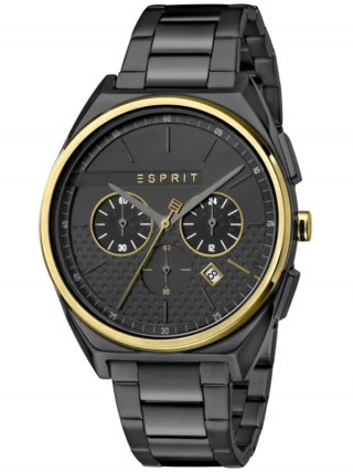 Esprit Uhr Uhren Herrenuhr Chronograph ES1G06M0085 Slice Chrono Gold Black