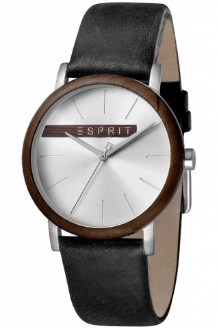 Esprit Uhr Uhren Herrenuhr ES1G030L0035 Plywood Silver Black